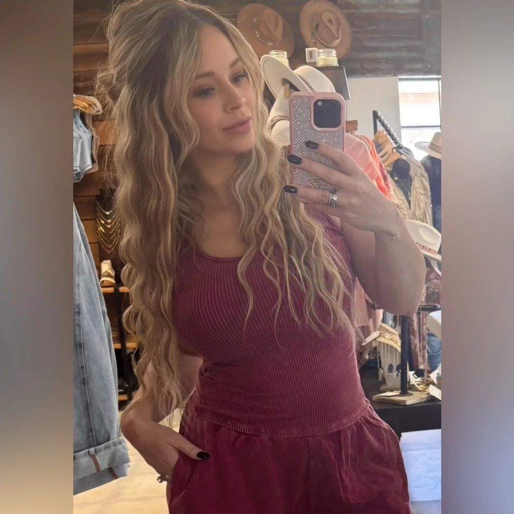 J. Her Washed Soft Fabrication Ribbed Tank Top - Picture 11 of 11